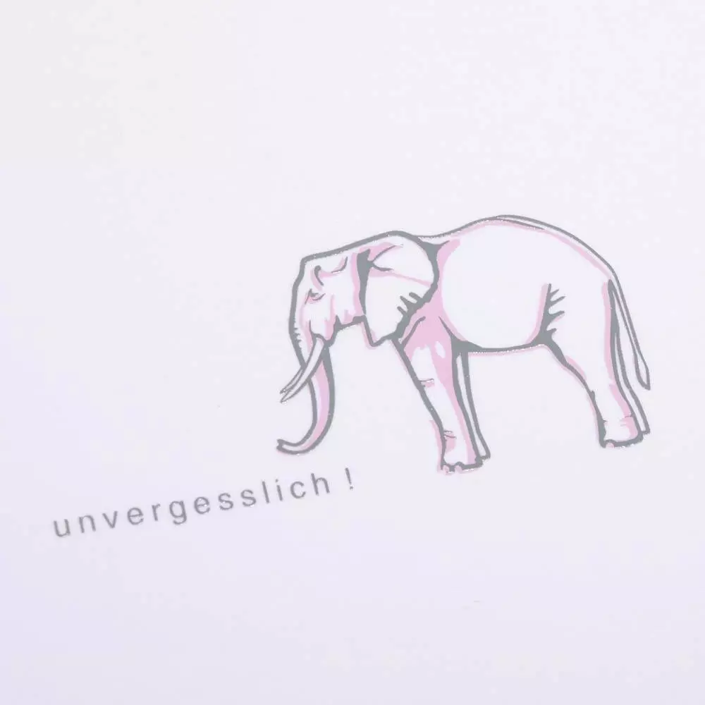 Grußkarte Elefant unvergesslich !