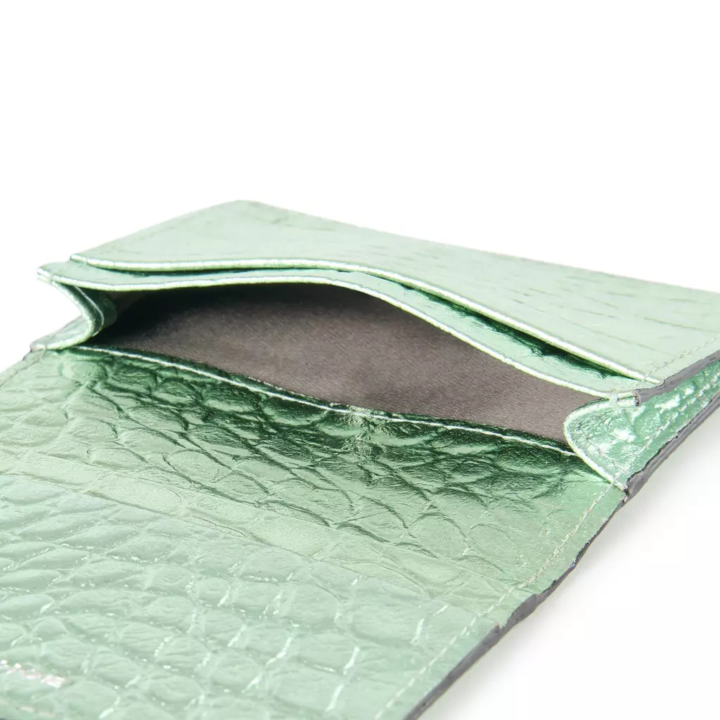 Kartenetui gefaltet, 3 cc, Leder,  Wild Mint