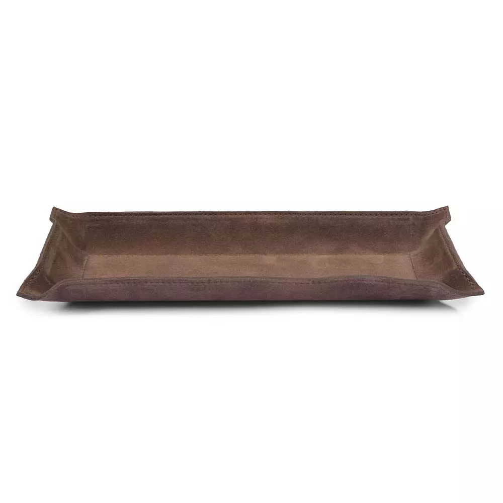 Taschenleerer rechteckig, Leder Suede, 32x13 cm, Lava