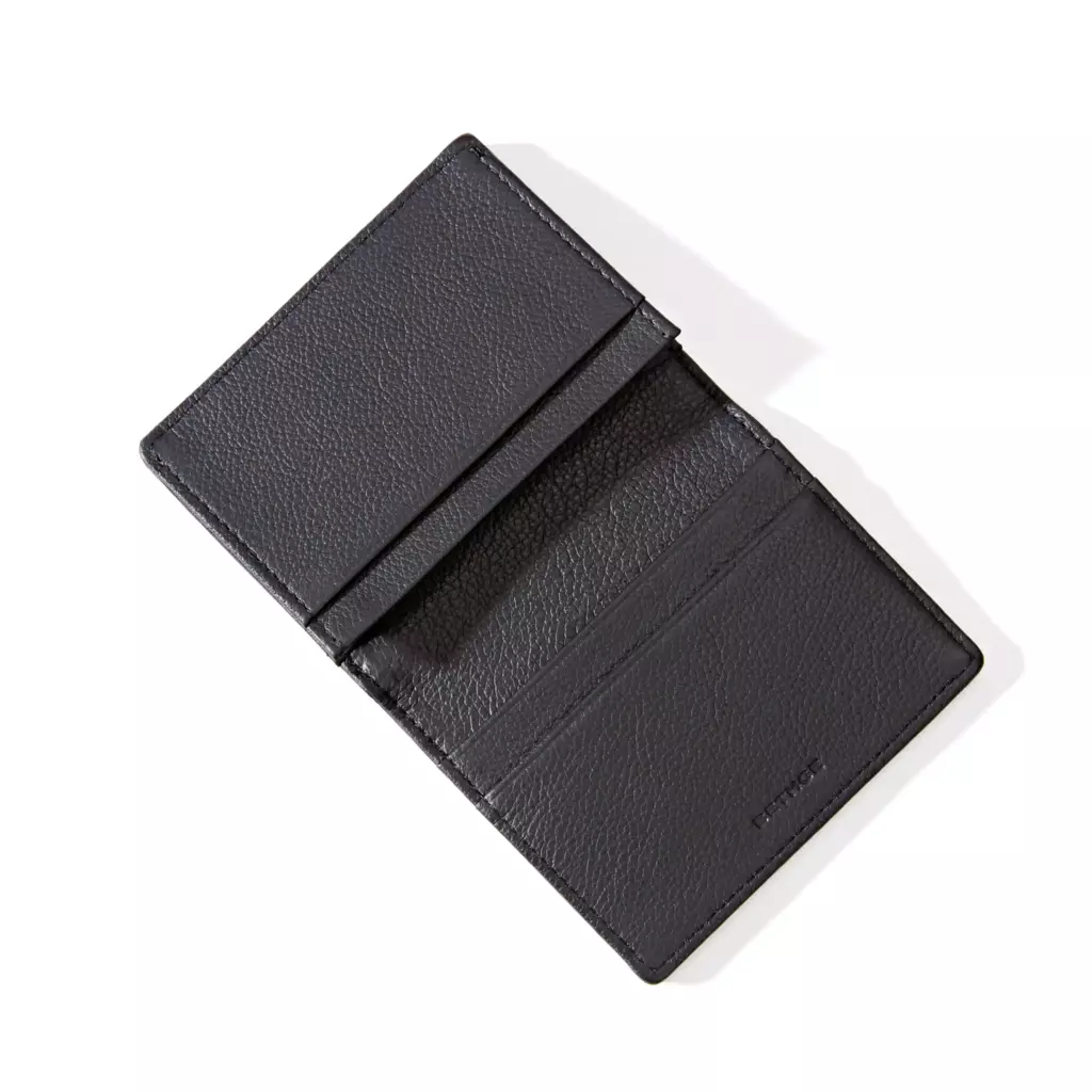 Kartenetui gefaltet, 3 cc, Kollektion 1977, Leder, Granit