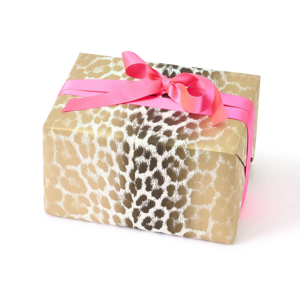 Geschenkpapier Leopard Gold – 3 Bögen
