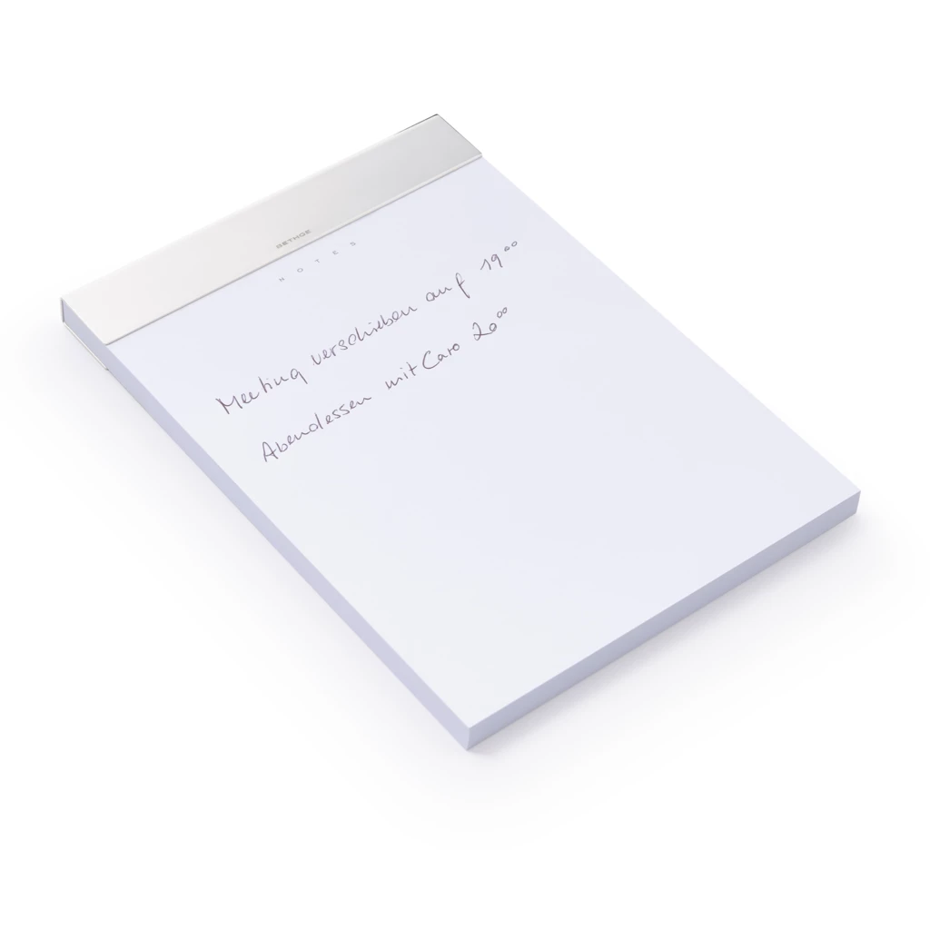 notizblock_mit_metallschiene_silver_notes_9 Notizblock mit Metallschiene Groß Silver Notes