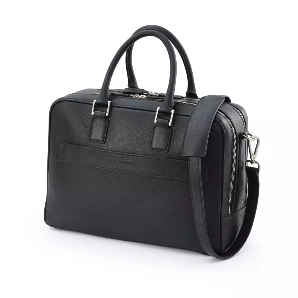 Breite Aktentasche Adri, Leder, Loden