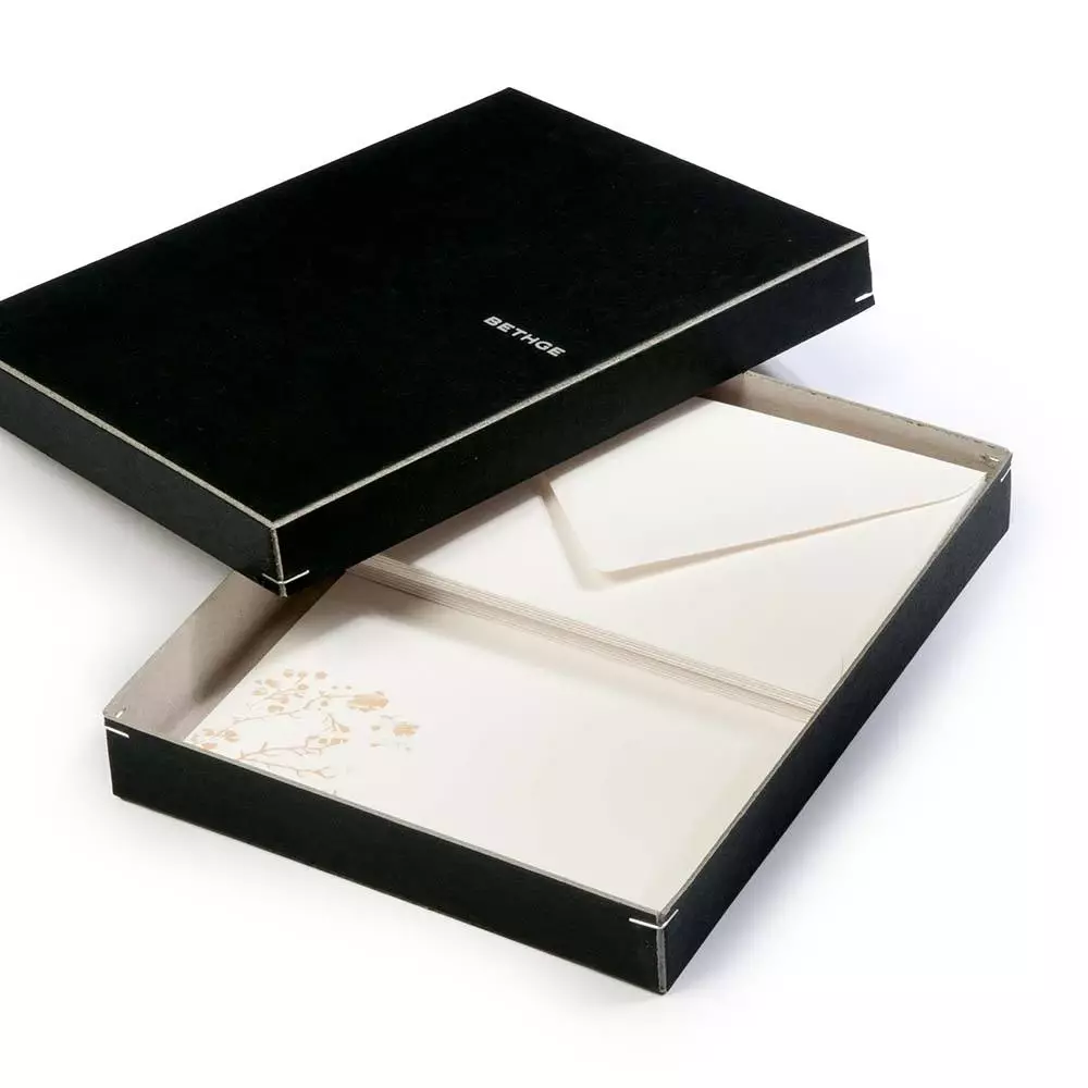 10 Mini-Briefbögen Kirschblüte, BlancBlanc mit Umschlägen