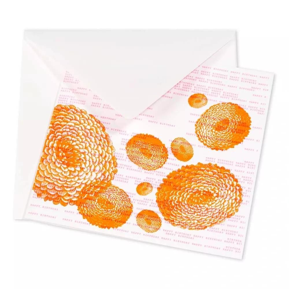 Grußkarte Geburtstag Dahlie Orange