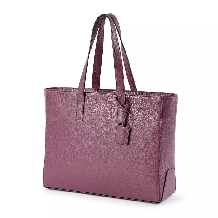 Business Shopper aus Leder, Aubergine