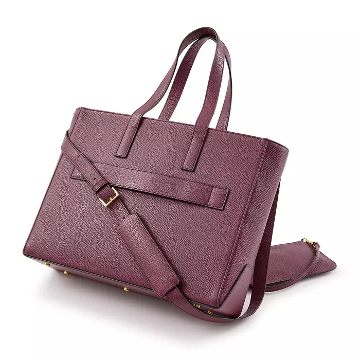 Business Shopper aus Leder, Aubergine