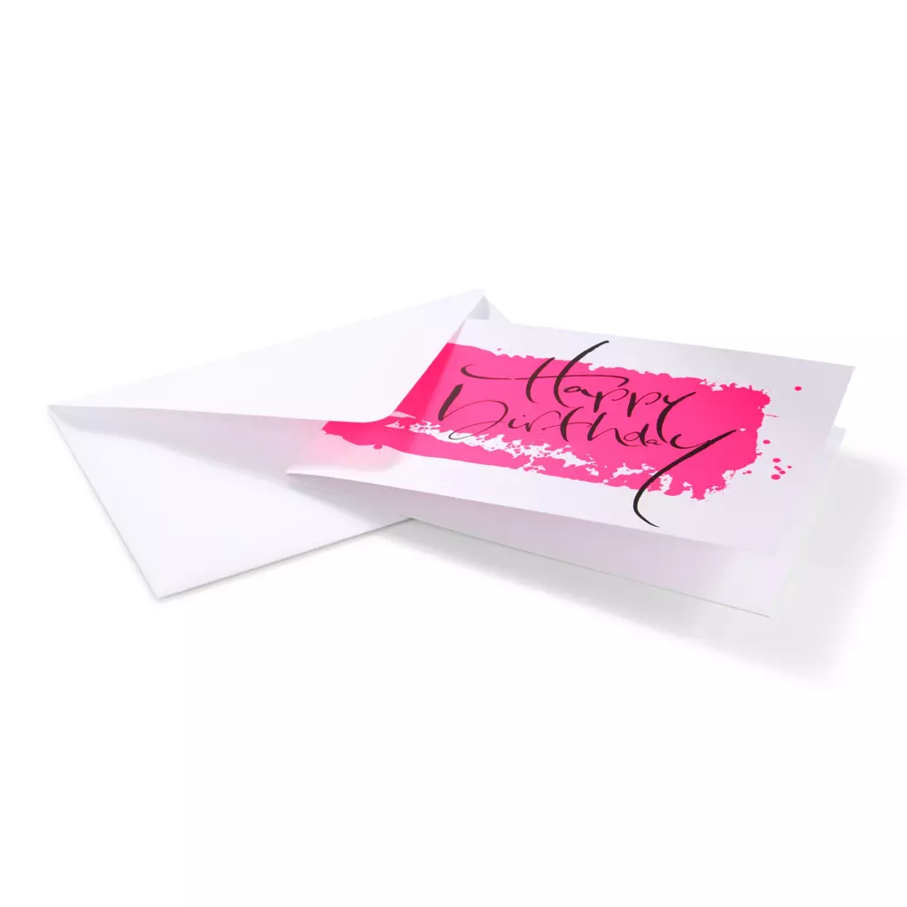 Grußkarte "Happy Birthday" Kalligraphie