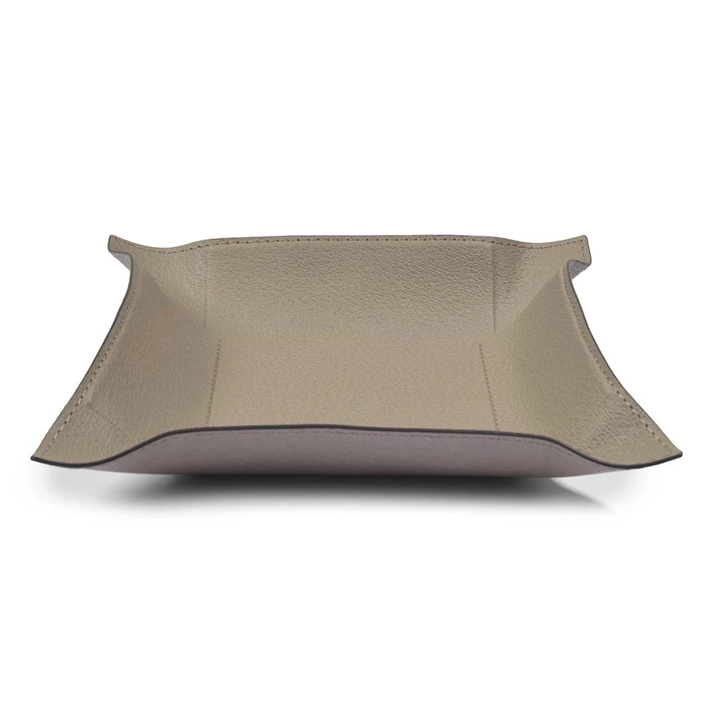 Leder Taschenleerer Boar Quadratisch Taupe