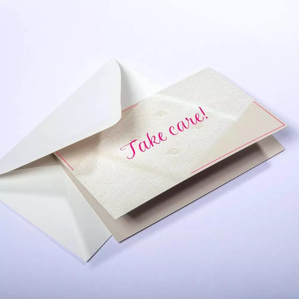 Grußkarte Take Care! Pure sand