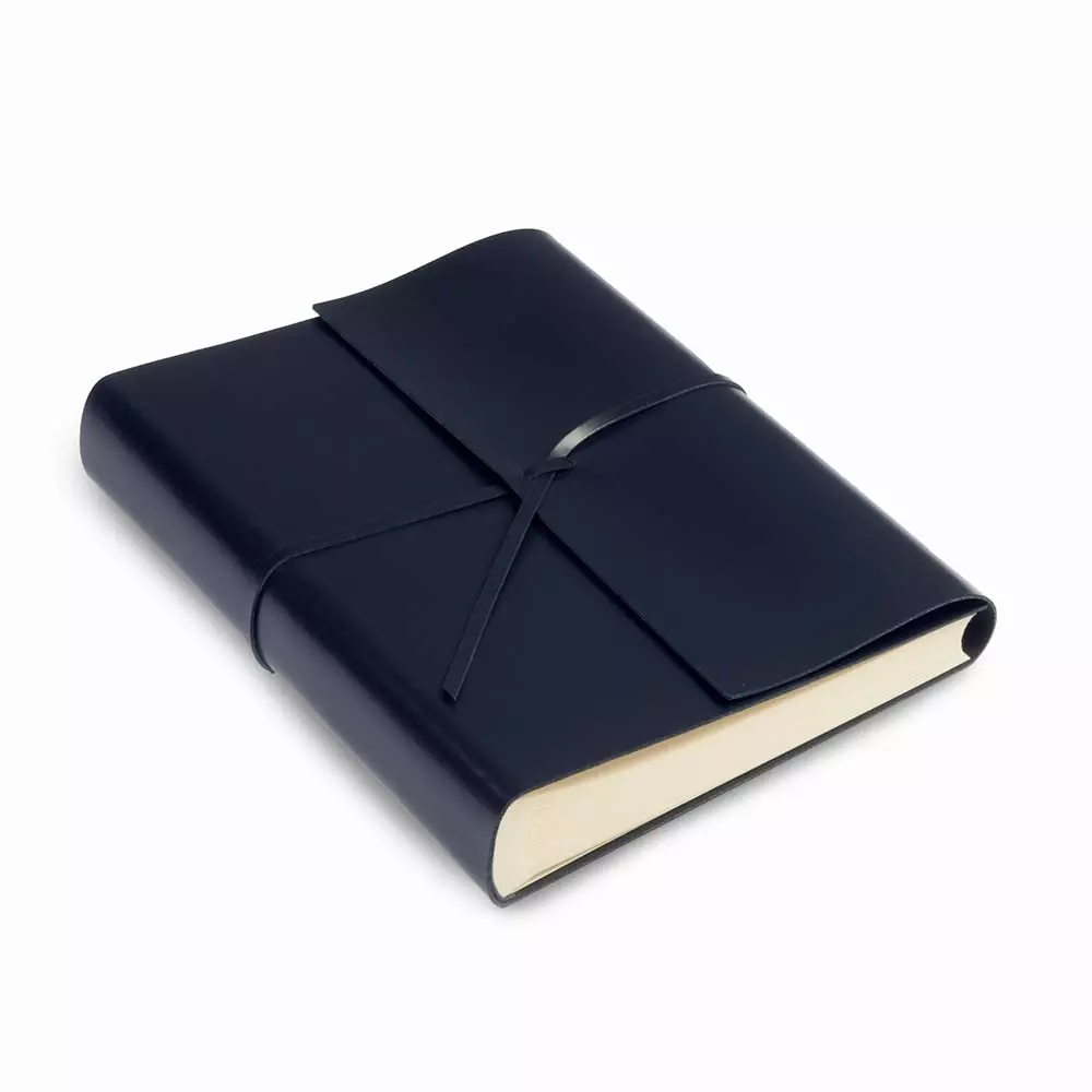 Fotoalbum mit Band, 50 Blatt,  Leder, 23,0x30,0 cm, Grau