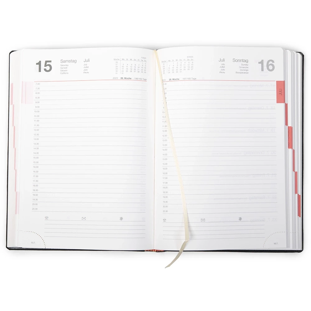 ideal_tageskalender_2026_2 Ideal daily calendar 2026 Verona black, silver edging