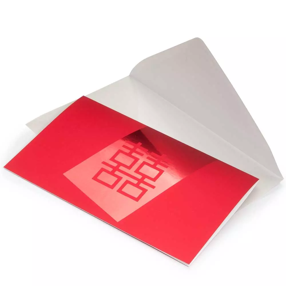 Grußkarte Double Happiness Pure Samt Rot