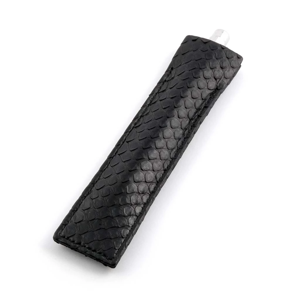 leder_stifteetui_1_stifte_pythonleder_5 Leder Stifteetui 1er Schwarz-Weiß