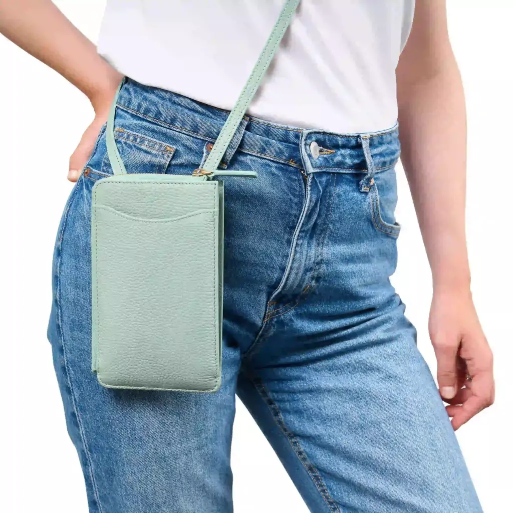 Crossbody Tasche Adri, Leder, Salbei