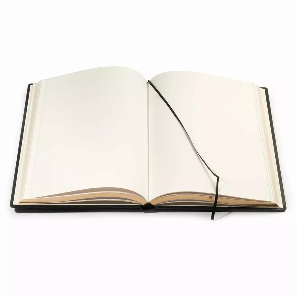 Gästebuch mit Goldschnitt, 144 Blatt, Leder, A4, Brandy