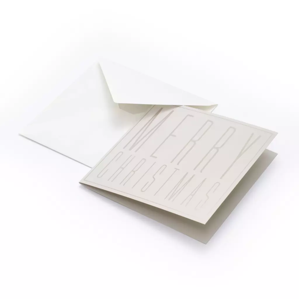 Christmas card typography Merry Christmas pure sand