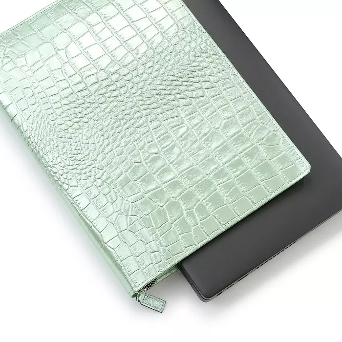 Laptop Sleeve, Leder, Wild Mint