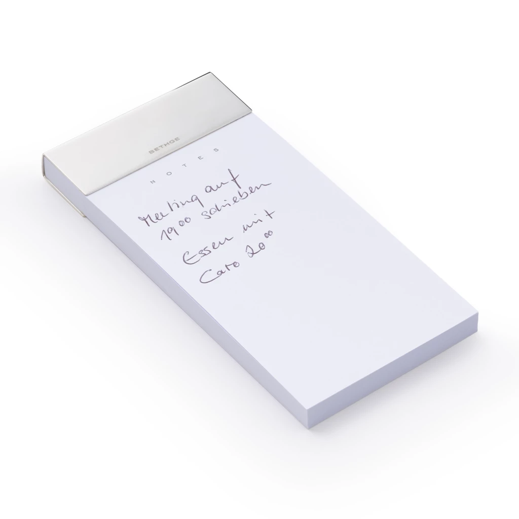 notizblock_mit_metallschiene_silver_notes_3 Notizblock mit Metallschiene Klein Silver Notes