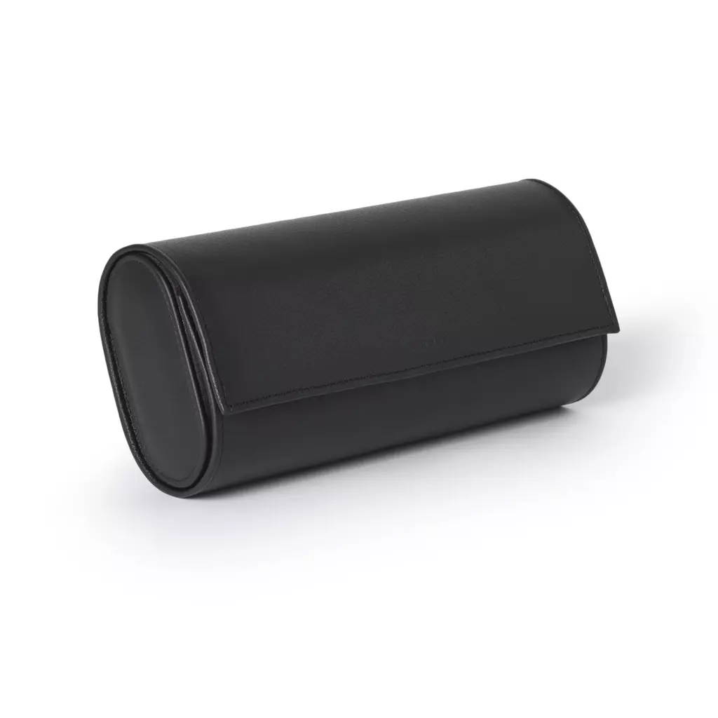 Uhrenrolle für 3 Uhren, Kollektion 1977, Leder, Schwarz