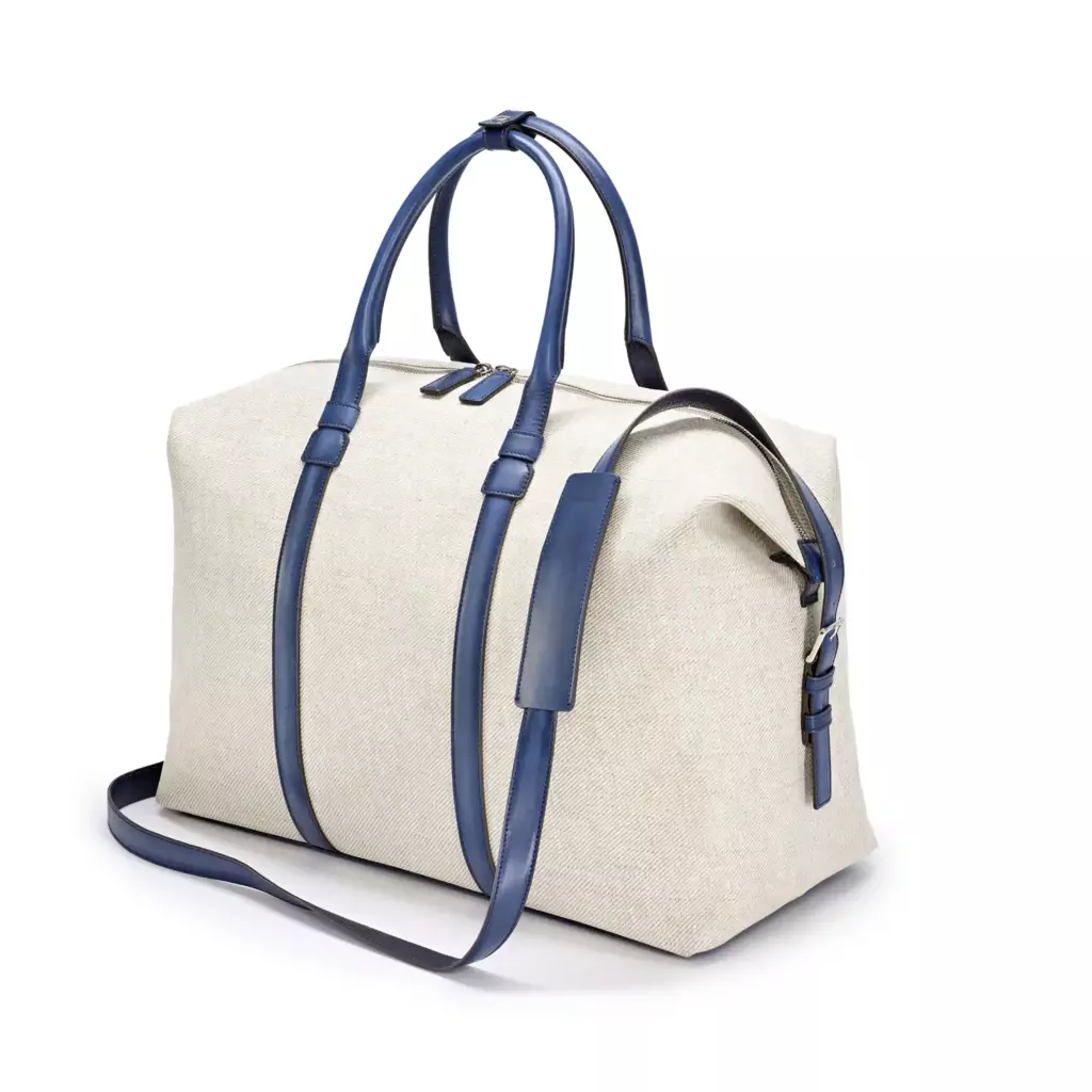 Reisetasche Porto Cervo, Leder/Canvas Olive
