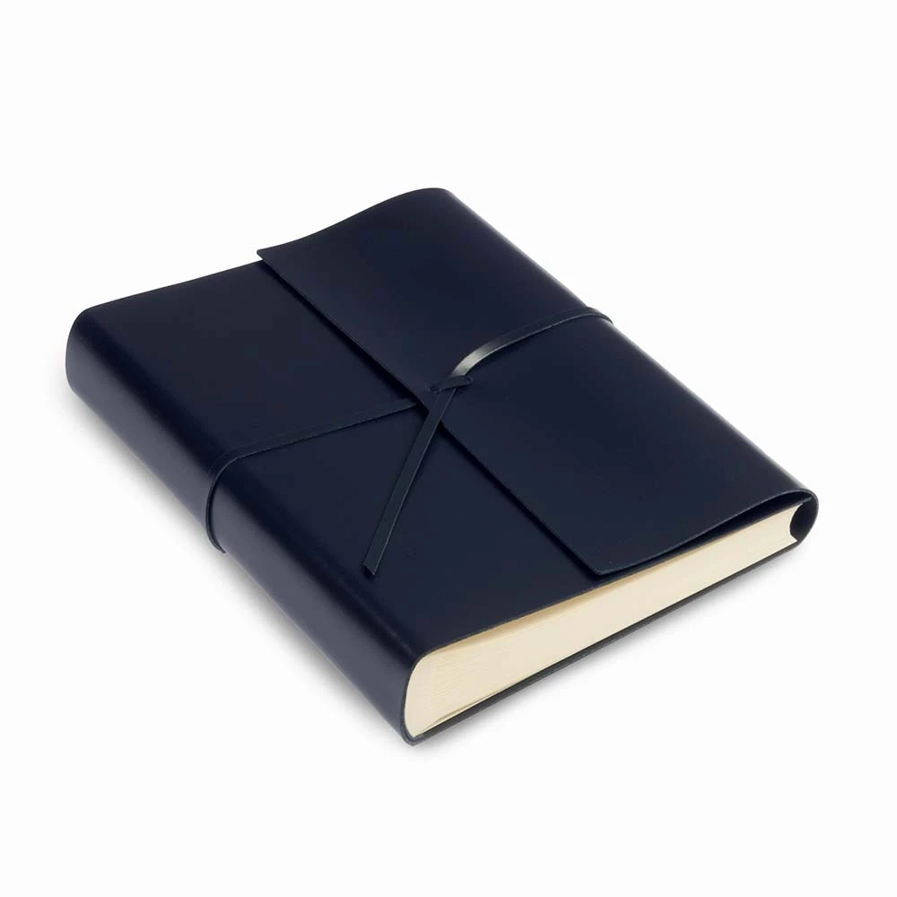 Leder Fotoalbum mit Band 50 Blatt Creme