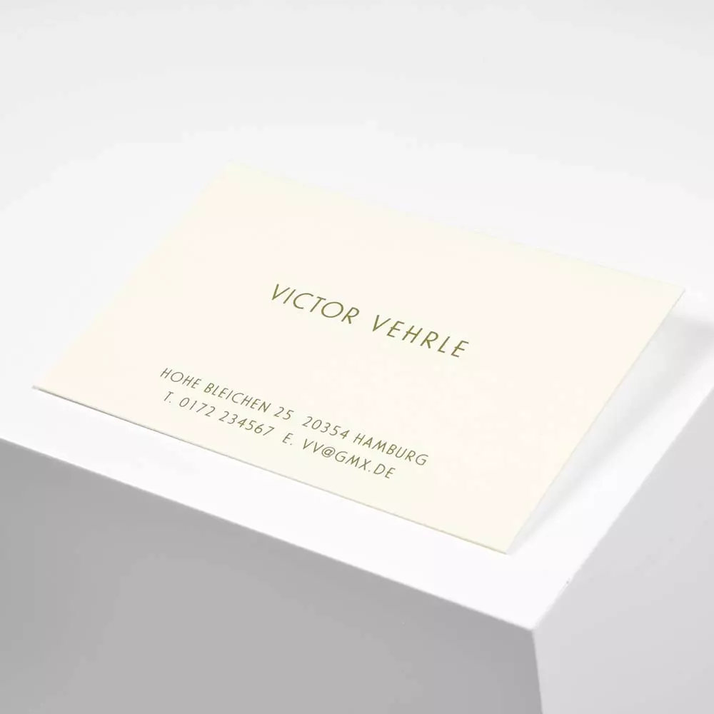 100 individuelle Visitenkarten, Victor Vehrle