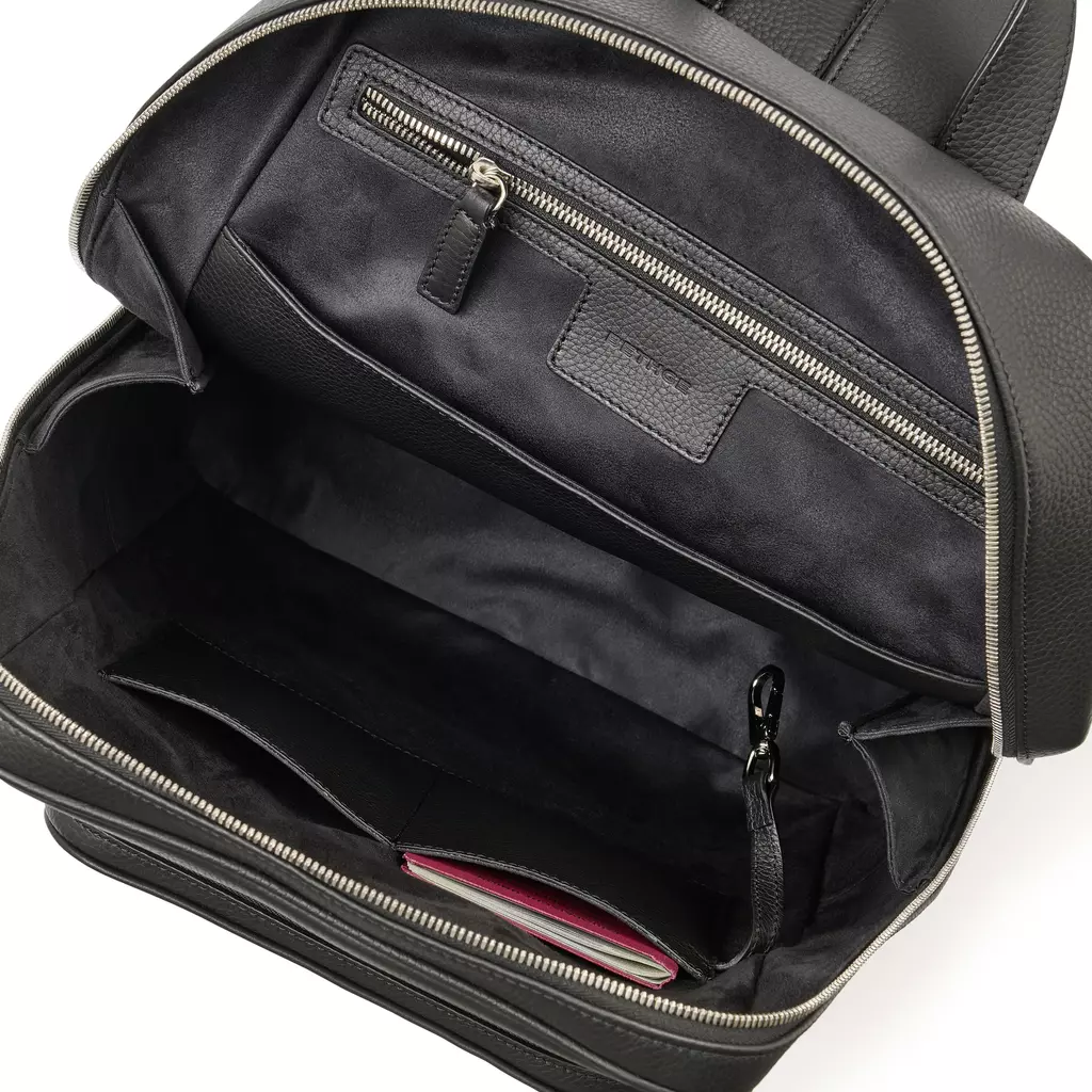 Leder Rucksack Adri in Schwarz
