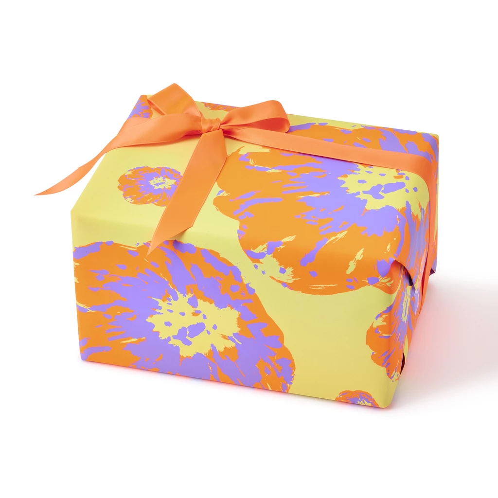 Geschenkpapier Klatschmohn Orange/Violett/Beige, 3 Bögen