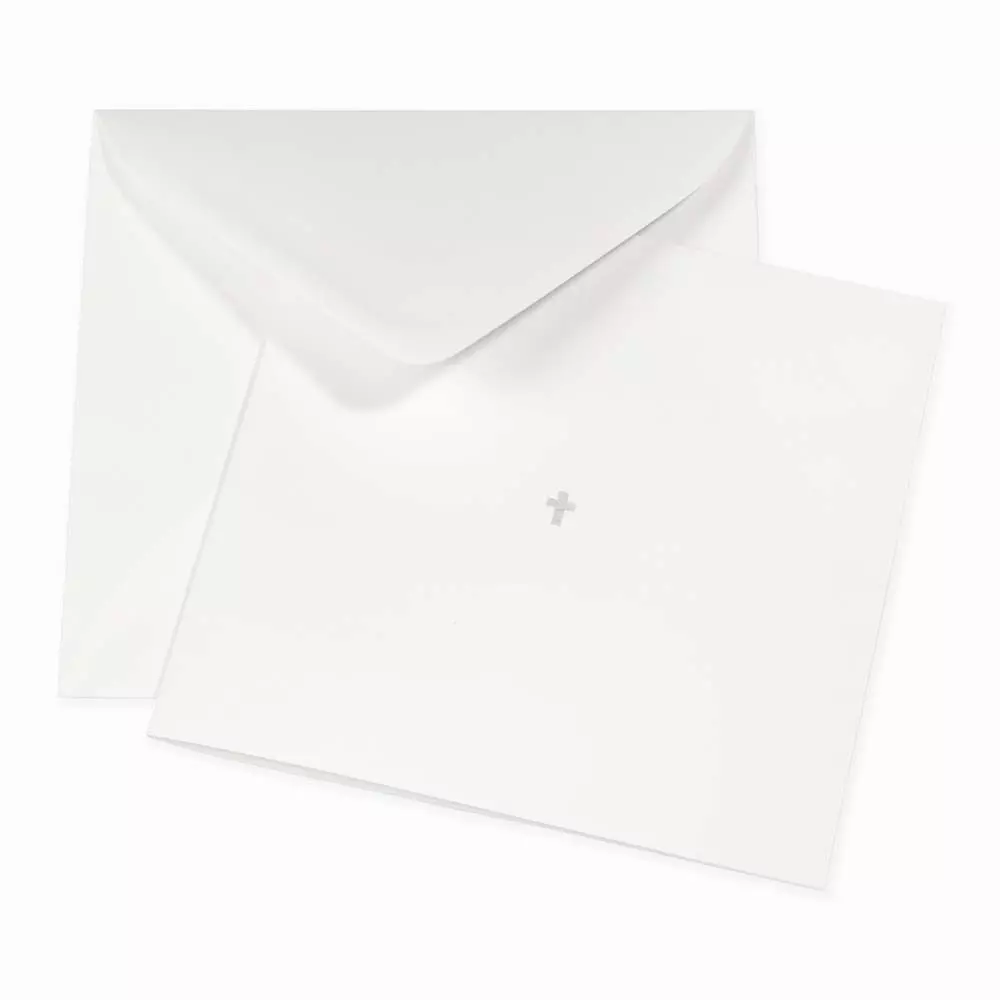 Grußkarte Kondolenzkarte Kreuz Silber Helvetica