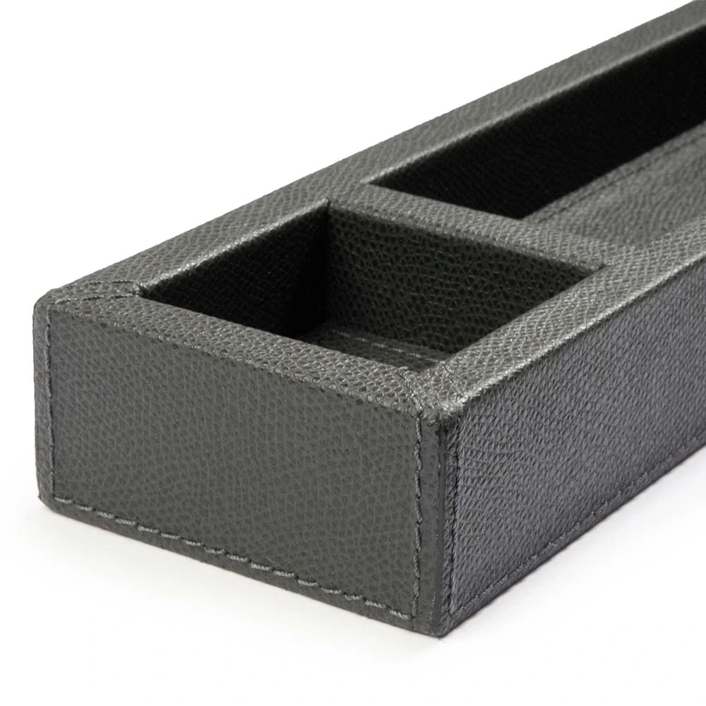 stiftablage_mit_3_faechern_leder_14 Leder Stiftablage 3 Fächer Hellgrau