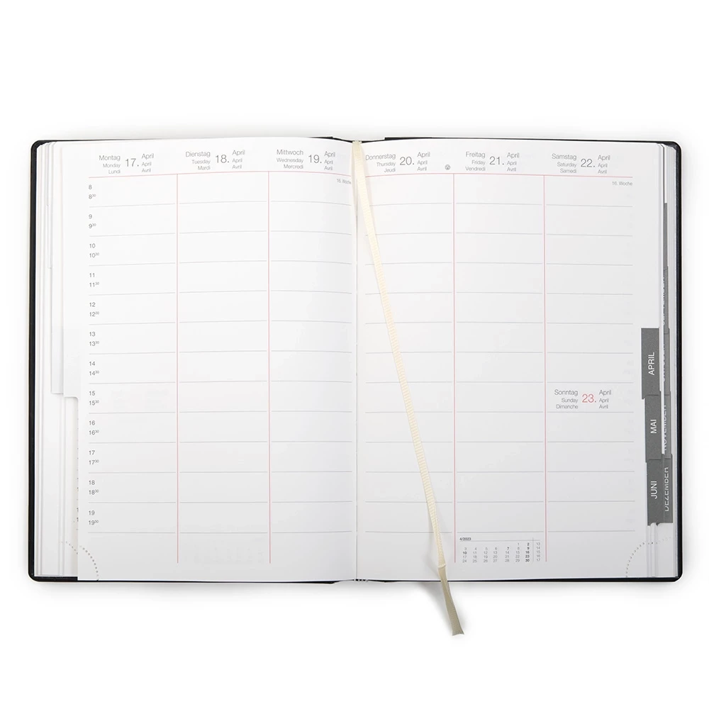 konsul_wochenkalender_2026_3 Konsul Wochenkalender 2026 Kunstleder TeBeskin onyx-schwarz