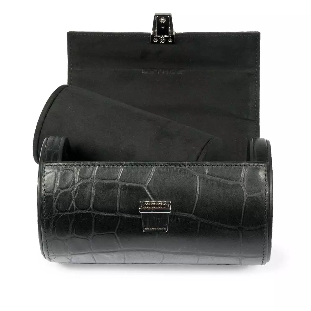 uhrenrolle_fuer_2_uhren_leder_in_alligator-optik_8.webp Leder Uhrenrolle 2 Uhren Alligatoroptik Dunkelbraun