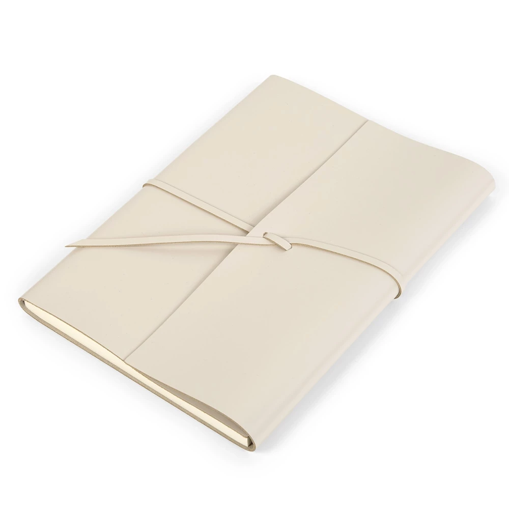 leder_notizbuch_a4_mit_band_96_blatt_cream_2 Notizbuch mit Band, 96 Blatt, Leder, A4, Cream