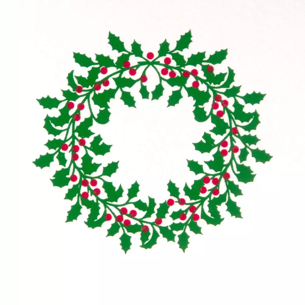 weihnachtskarte_ilexkranz_smooth_white_2.webp Christmas card holly circle smooth white