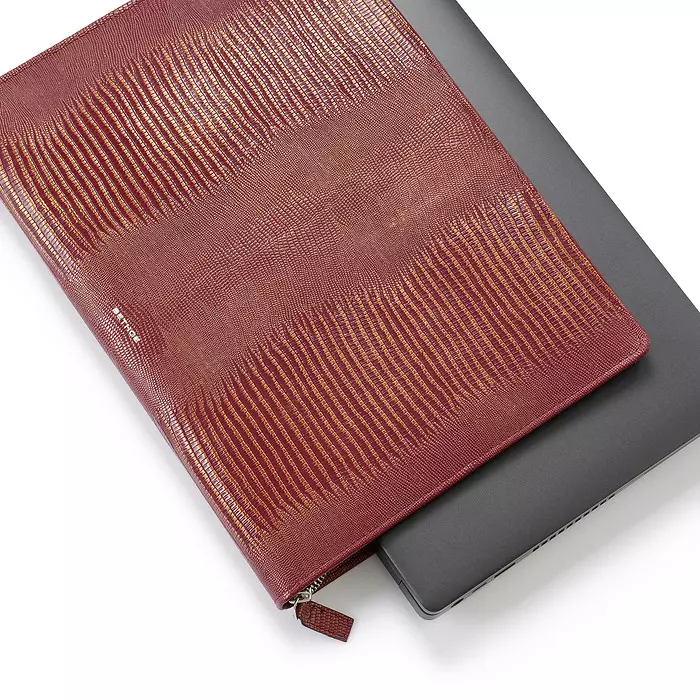 Laptop Sleeve, Leder, Granat