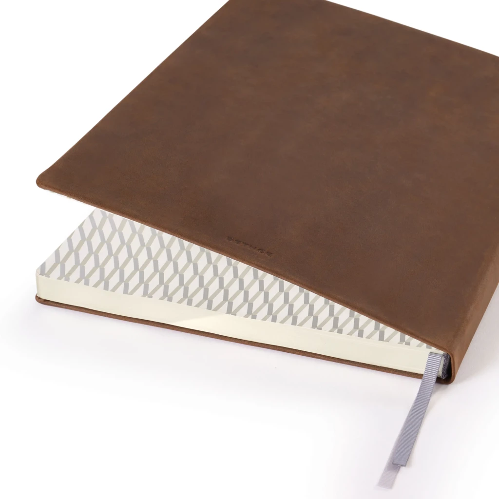 Leder Notizbuch A4 Tabak Dotted