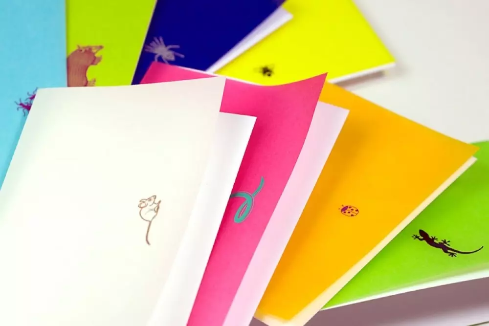 Greeting card set Creepy Crawlies with 8 folding cards