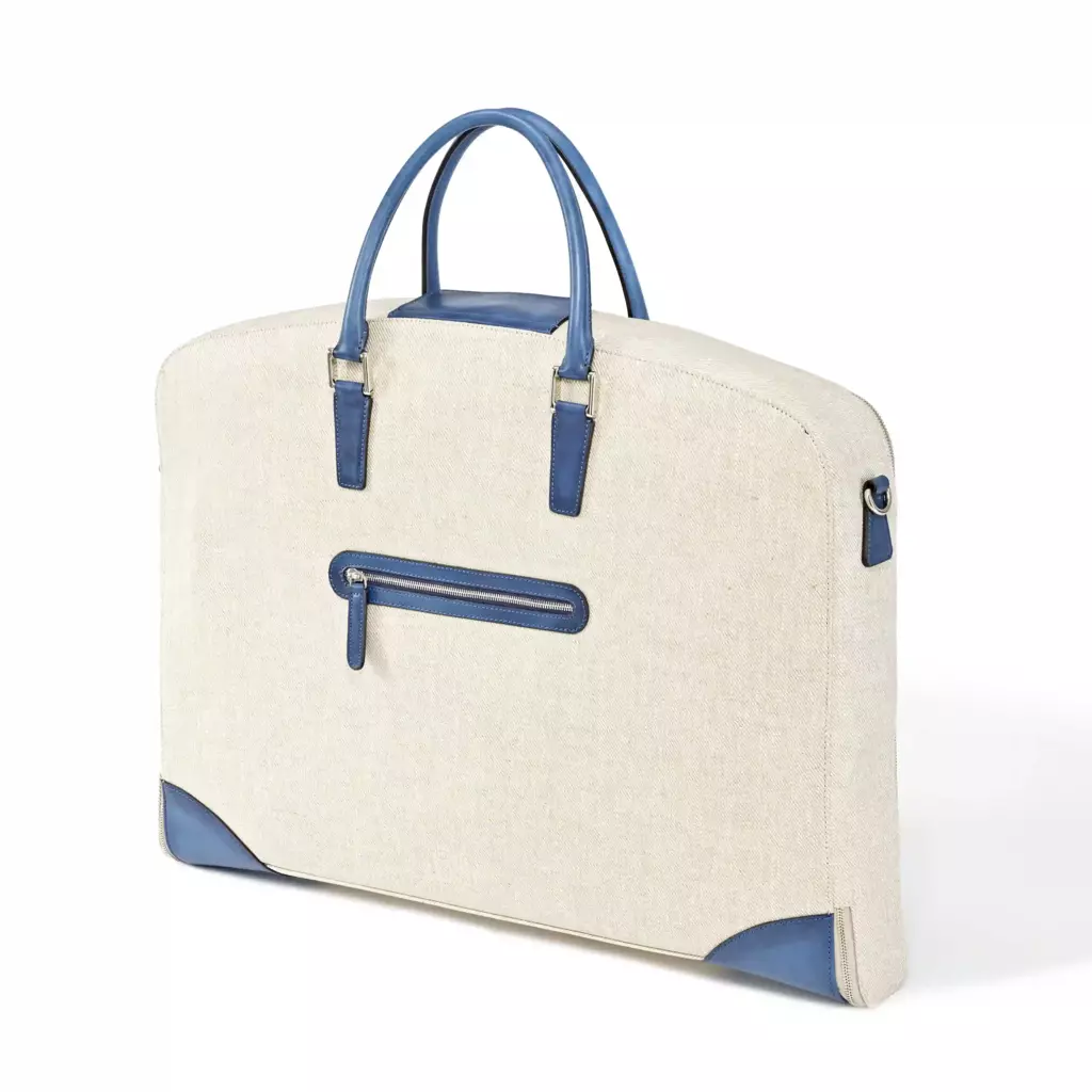 Kleiderhülle Porto Cervo, Leder/Canvas Blau