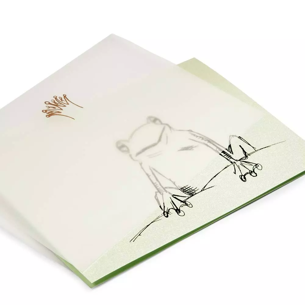 Grußkarte Froschkönig Schwarz  Krone Gold