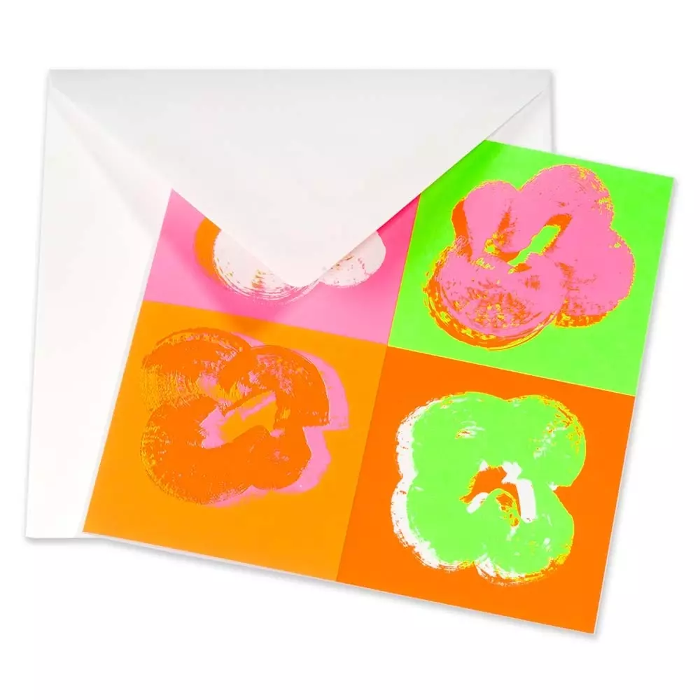 Grußkarte Passion Four Flowers Pop Art Neon