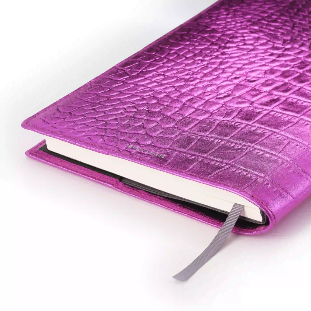 Leder Buchhülle A5 Wild Pink