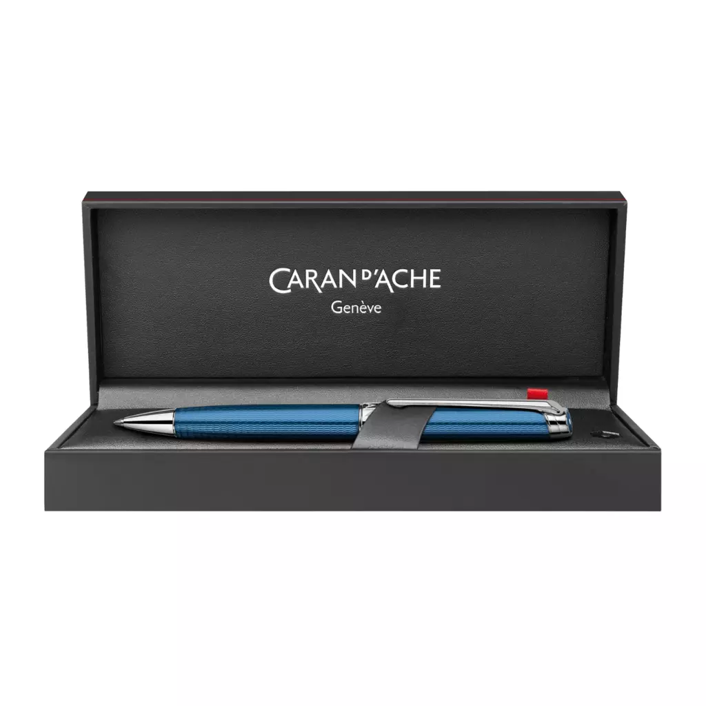 Caran d'Ache Kugelschreiber Léman Grand Bleu versil./rhod.