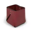 Quadratischer Stiftebecher Stitch, Leder, Bordeaux - 2