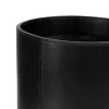 Papierkorb rund, Leder, H 30 cm, D 24 cm, Schwarz - 3