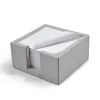 Notizzettelbox quadratisch, Leder, Hellgrau - 5