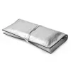 Jewellery Roll with Tie Closure, leather Mos, silver - 3