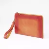 Leder Pouch mit Zip Porto Cervo in Orange