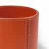 Runder Stiftebecher, Leder, H  11 cm, D 8,5 cm, Orange - 3