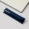 Leder Stifteetui Dunkelblau - 4